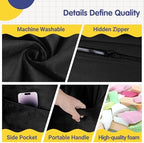 4FT Adult Bean Bag Chair, 4'Comfy Bean Bags, Large BeanBag Chairs | Bean Bag Chairs for Adults with Memory Foam Filled, Washable Cover,Lazy Sofa for Gamming Room,Living Room & Bedroom,Black