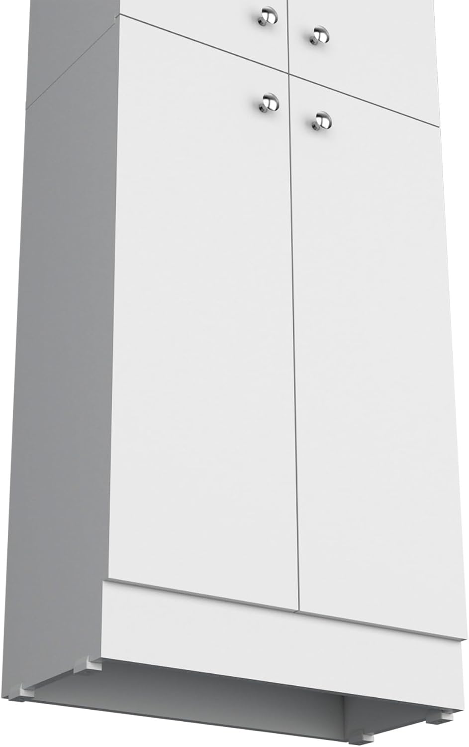 Kitchen Pantry 71" H, 4 Doors, 5 Adjustable Shelves, Laundry, White
