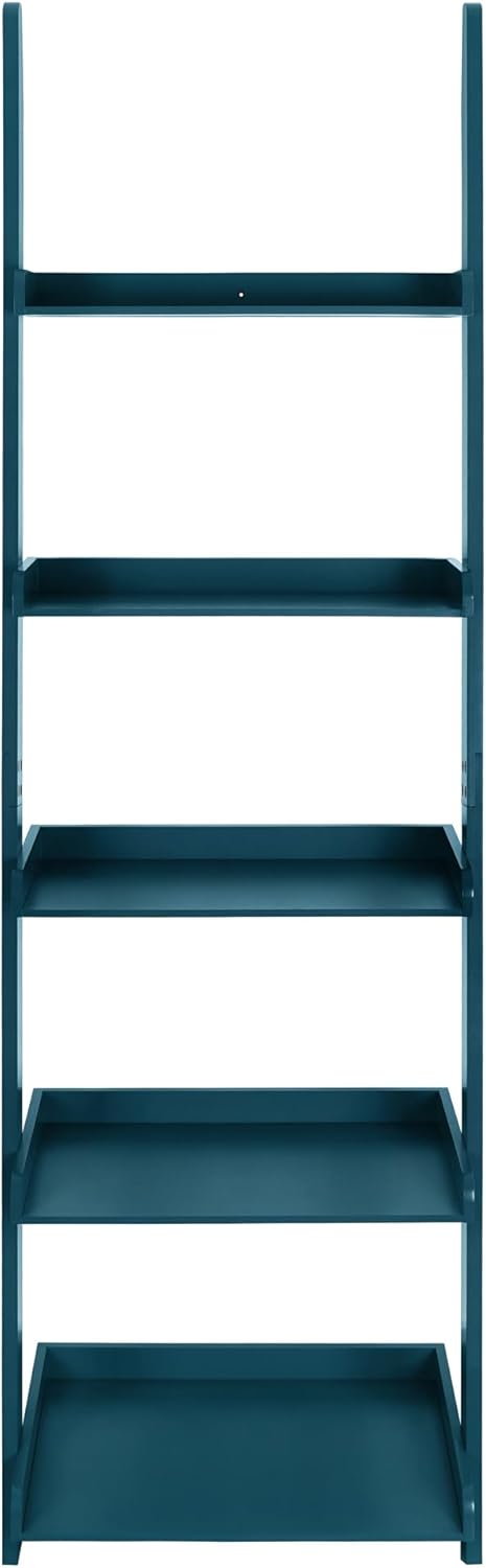 eHemco Modern 5 Tier Wall-Leaning Ladder Bookshelf Organizer, Storage Rack, 7...