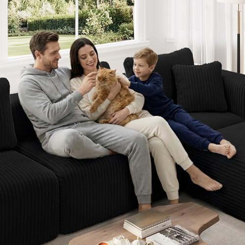 Novilla Modular Sectional Sofa, Modern Cloud Sectional Couch with Smarts Coil...