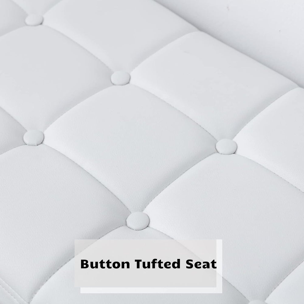 HEAH-YO Modern Button Tufted Bench, PU Faux Leather Ottoman Dining Bench, Sty...