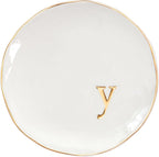 COLLECTIVE HOME - Ceramic Jewelry Tray, Decorative Trinket Dish for Rings Earrings Necklaces Bracelet Watch Keys, Birthday Mother's Day Christmas Gift for Women, 4.75", Glossy (y)