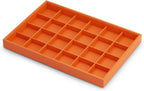 Oirlv Luxury Leather Ring Tray 24 Grid Jewelry Drawer Organizer Stackable Jewelry Trays Ring Earring Storage