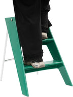 Folding Step Stool Ladder,3 Step Decorative Ladder Shelf,Portable Foldable Ladders for Living Room,Kitchen,Green
