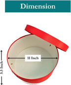 Sarah's Hat Boxes Classic Coral Hat Box – 11" x 5.5" (Dia. x Ht.) Handmade in USA – Odorless Non-Toxic Adhesive, Cording Handle – Premium Storage for Hats & Accessories