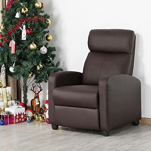 Yaheetech Recliner Chair with 3 Adjustable Angles Living Room Chairs Brown