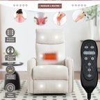 360 Swivel Rocker Recliner Chair for Adults with Heat Massage Function Adjustable Backrest Footrest Glider Reclining Chair for Bedroom Living Room Office