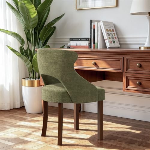 Wooden Dining Chairs Set of 4,Modern Fabric Upholstered Dining Room Chair Kit...