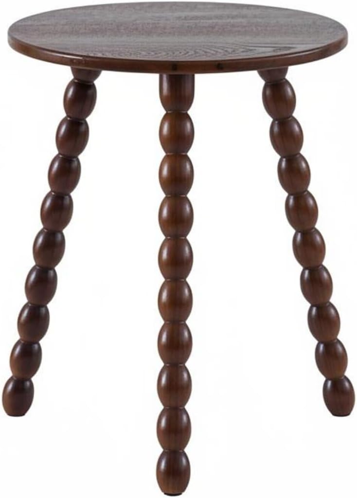 Round Bobbin Leg Table Smooth Rounded Edges Bobbin Leg Side Table Anti-Slip F...