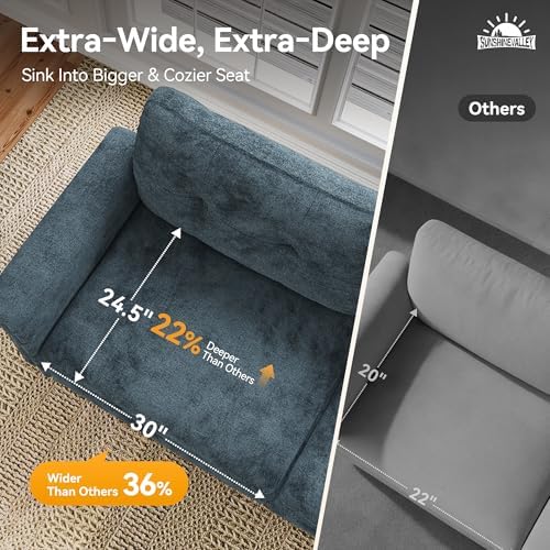 SUNSHINE VALLEY Modular Sectional Sofa Set Living Room 3-Piece Deep Seats | M...