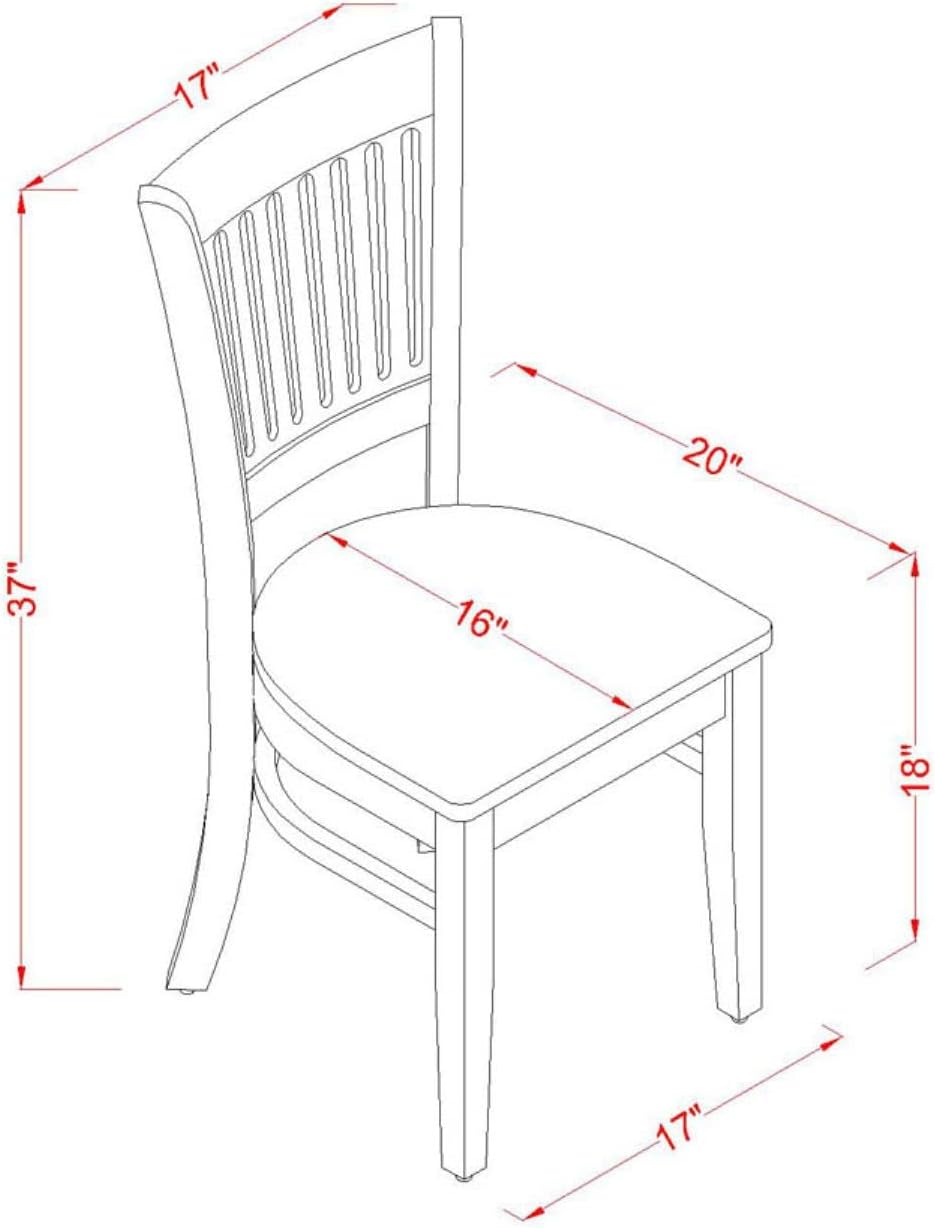 East West Furniture VAC-ESP-W Vancouver Kitchen Dining Chairs - Slat Back Woo...