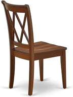 East West Furniture DOCL7-MAH-W 7 Piece Dining Table Set Consist of a Rectangle Dining Room Table with Butterfly Leaf and 6 Wooden Seat Chairs, 42x78 Inch, Mahogany