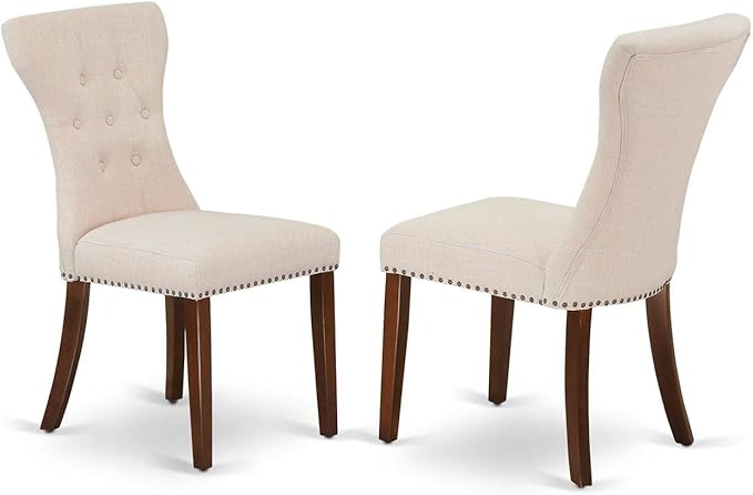 East West Furniture DLGA3-MAH-32 3 Piece Modern Dining Table Set Contains a R...