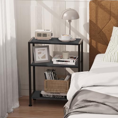 3-Tier Side Table Set of 2, Small End Table, Sofa Side Table for Narrow Space...