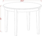 East West Furniture BOVA5-LWH-C 5 Piece Dinette Set for 4 Includes a Round Kitchen Table and 4 Linen Fabric Upholstered Dining Chairs, 42x42 Inch, Linen White