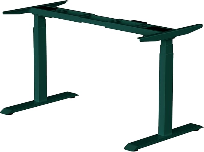 Fromann Dual Motor Electric Standing Desk Frame 3 Tier Legs Height Adjustable Handset with USB A+ C Ports Sit Stand up Desk Base for Home and Office (Green)