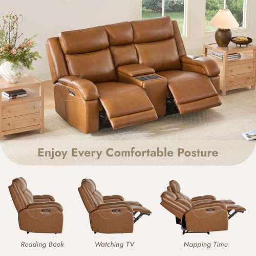 Watson & Whitely Genuine Leather Power Recliner Sofa & Loveseat Set, ...