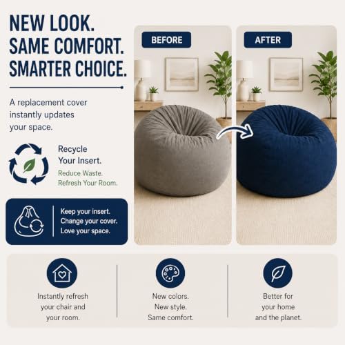 ULTIMATE SACK | 4 Ft Bean Bag Chair Replacement Cover Only | Teal Suede | Rem...