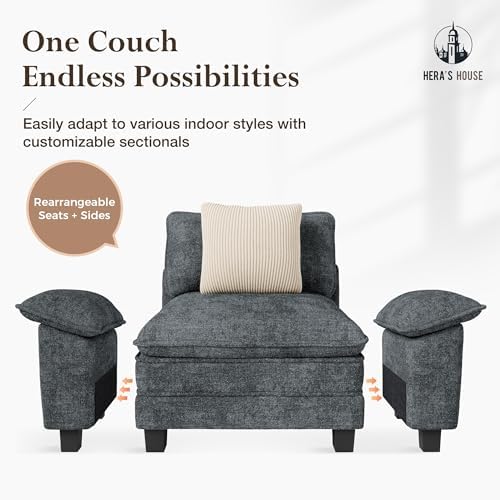 HERA'S HOUSE 3 Pieces Modular Cloud Couch and Chair Set Setional Sofa | M...