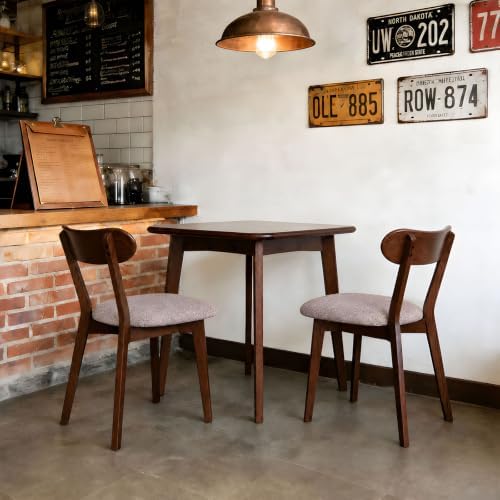 Mid Century Modern Walnut Dining Chairs Set of 2, FAS-Grade Oak, 400 lbs