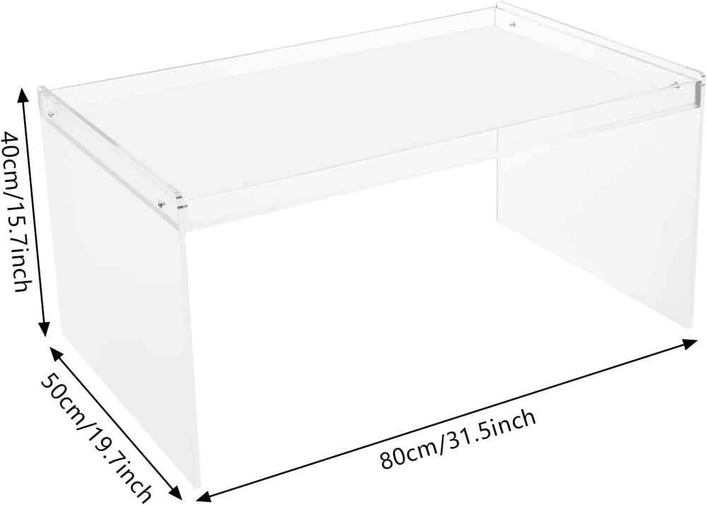 Modern Acrylic Table Clear, Rectangle Acrylic Side Table Furniture, Modern Te...