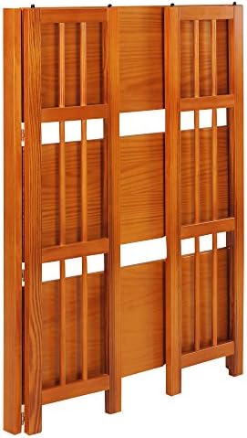 Casual Home 3-Shelf Folding Stackable Bookcase (27.5" Wide)-Honey Oak