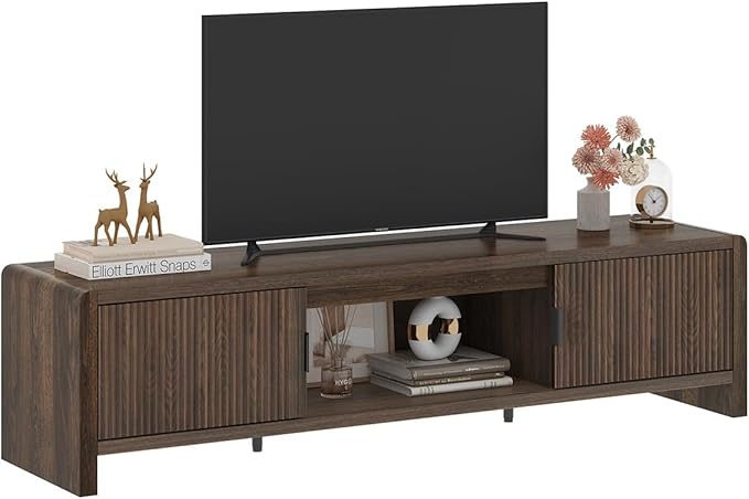 FATORRI TV Stand for 75/65/55 Inch TVs, Mid Century Modern Entertainment Cent...