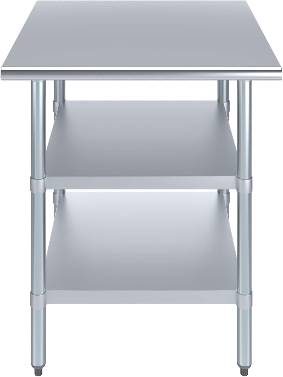 AmGood Stainless Steel Work Table with 2 Shelves | NSF | Metal Utility Table (30" Long x 30" Deep)