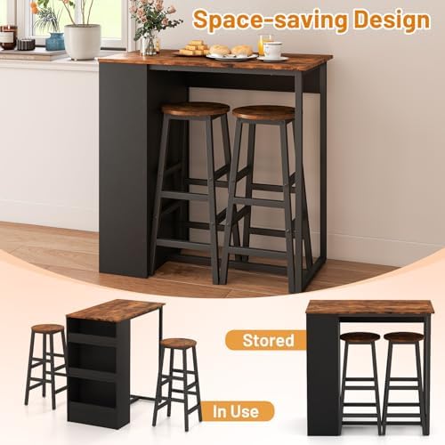 Giantex 3-Pieces Dining Table Set, 36-Inches Rectangular Kitchen Table and 2 ...