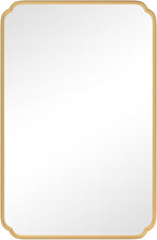 55X36 Inch Gold Metal Framed Bathroom Mirror for Wall, Large Rounded Rectangle Bathroom Vanity Mirror Farmhouse, Anti-Rust, Tempered Glass, Hangs Horizontally or Vertically