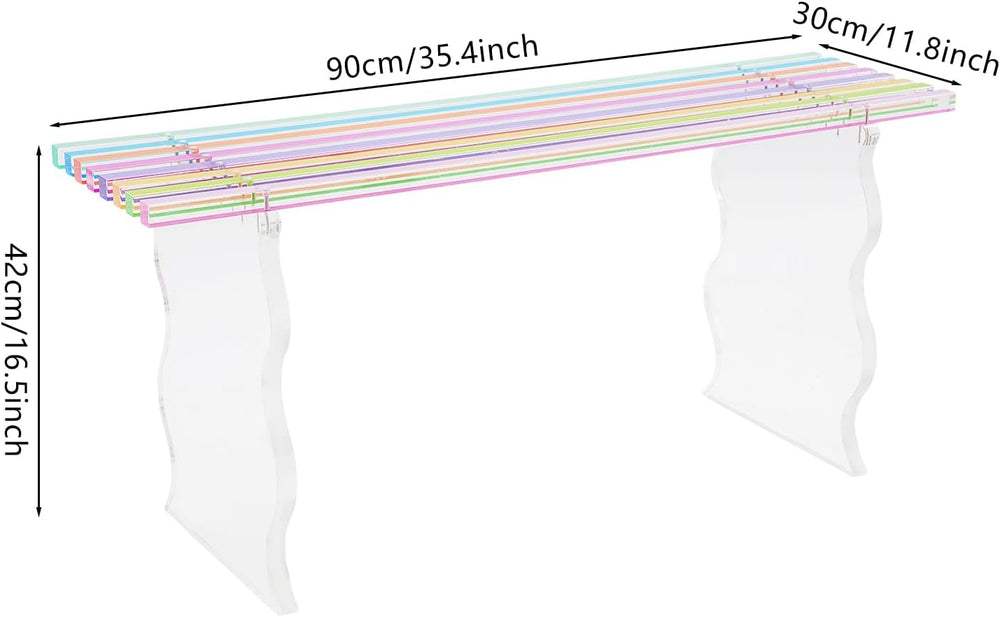 Acrylic Entryway Bench, 35" Rainbow Bench for Indoor Shoe Changing Shoe ...