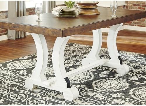 Signature Design by Ashley Valebeck 1-Piece Dining Table, Farmhouse Trestle