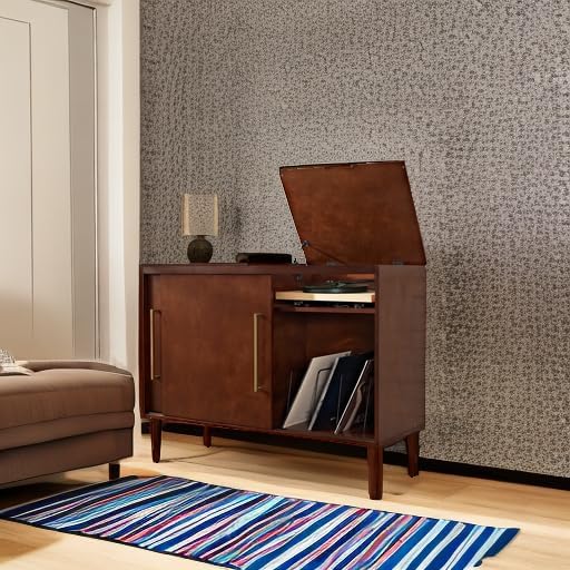 Crosley Furniture Everett Record Player Stand, Vinyl Storage