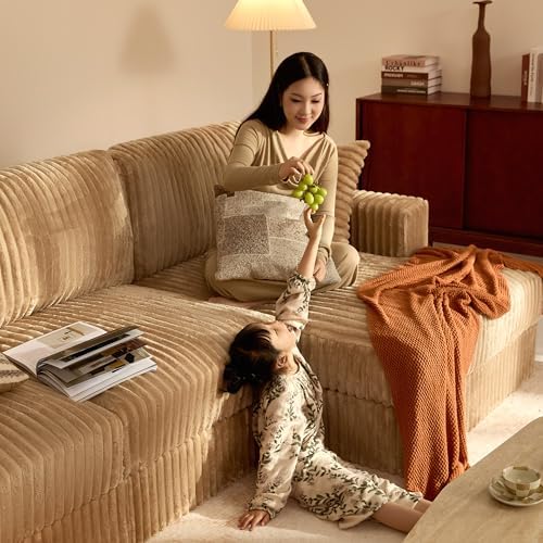GOSUHI 139" U-Shaped Cloud Couch, Modular Sectional, Deep Seats, Camel |...