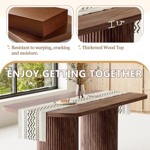 79" Dining Table Set for 8,Large Rectangular Kitchen Table Set for 8 wit...