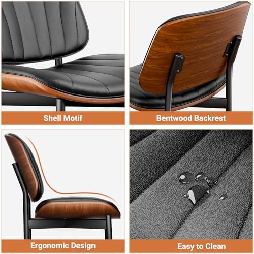 YaFiti Dining Chairs Set of 2, Mid Century Modern PU Leather Kitchen Chairs |...