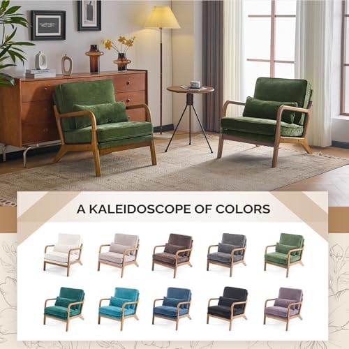 VINGLI Chenille Mid-Century Modern Accent Chair, Cute Reading Arm Chair with ...