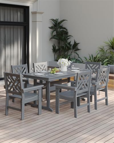 7-Piece Outdoor Dining Set, HDPE All-Weather Patio Table and Chairs Set for 6...