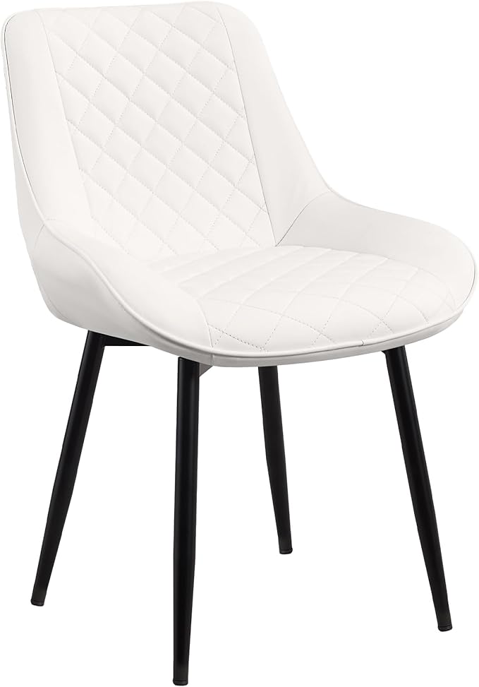 Dining Chair, Modern Dining Chairs with Thick Cushions, Faux Leather Upholste...