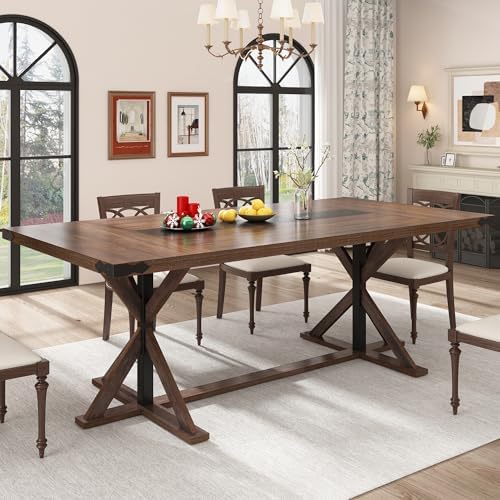 Hlivelood 78 Inch Dining Table for 8 People, Rectangular Kitchen Farmhouse Ta...