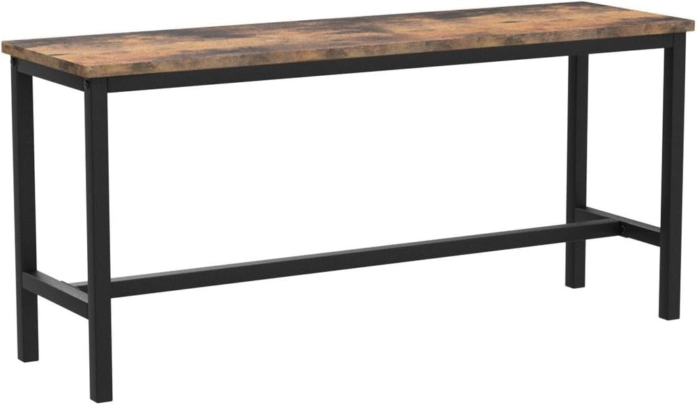 VASAGLE Dining Bench, Pair of 2, Industrial Style, Steel Frame, for Kitchen, ...