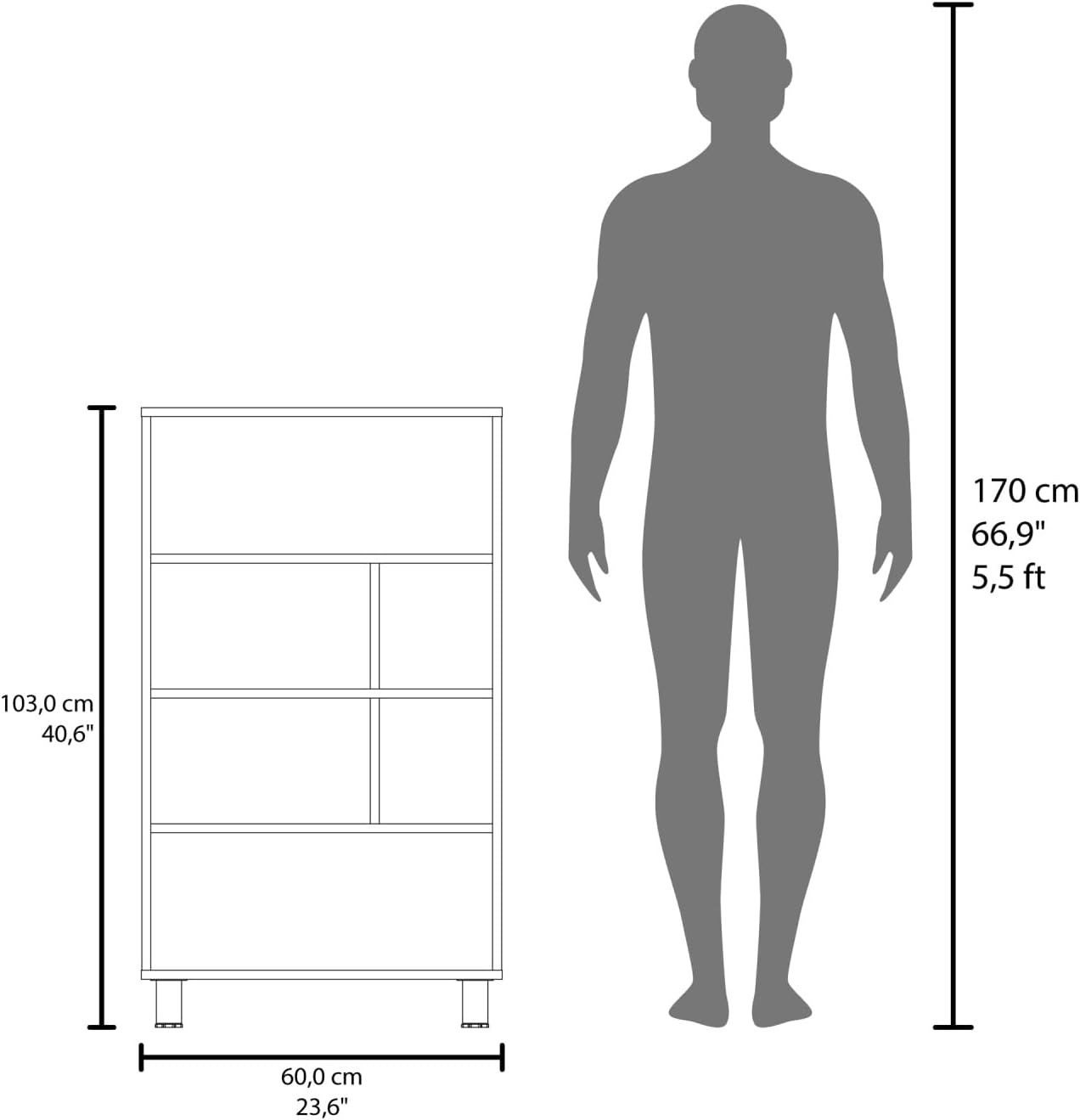 Bookcase Cabinet with Six Shelves, Narrow Pantry Sideboard Locker for Living Room Kitchen,for Kitchen Home