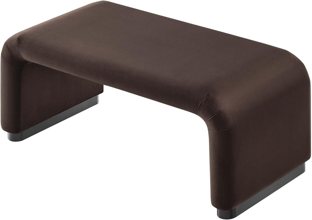 Modway EEI-6735-BLK-CHB Koda Performance Velvet Waterfall Ottoman, Black Choc...