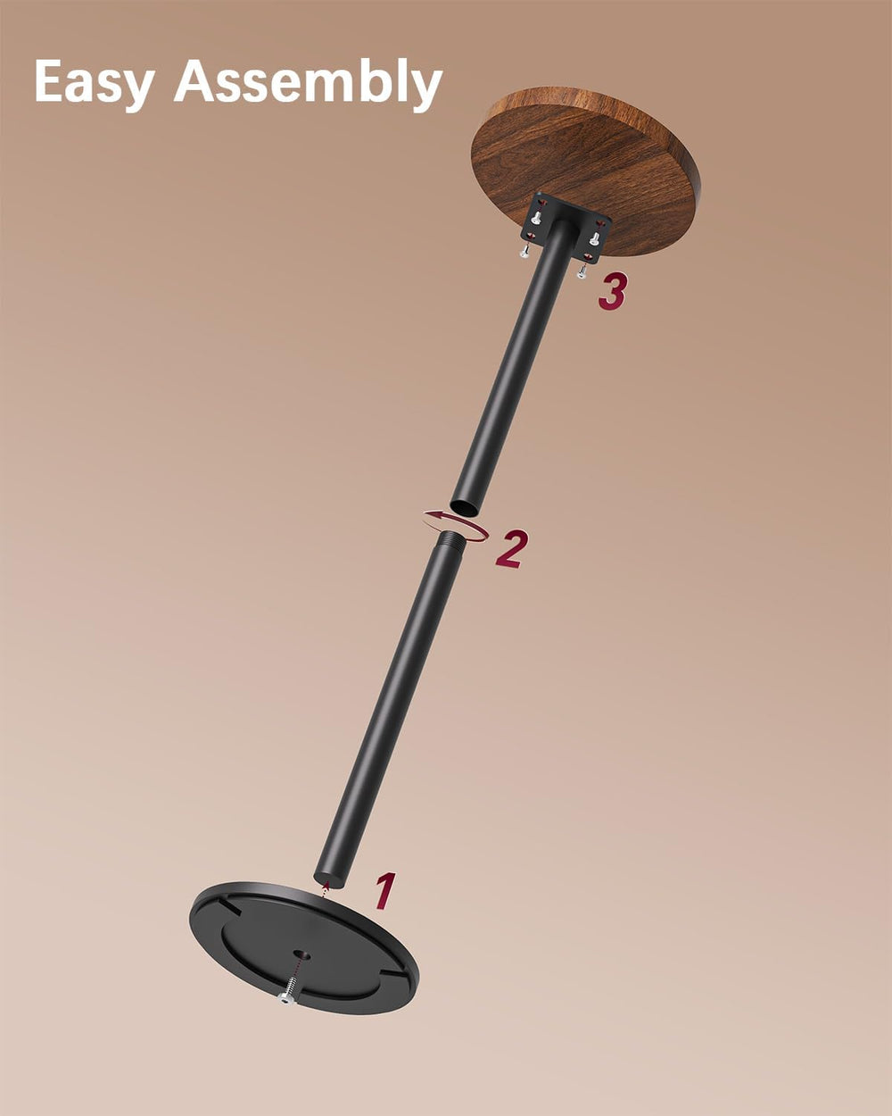 KJGKK Drink Table, Small Pedestal Side Table, Round Cocktail Table, Circle En...