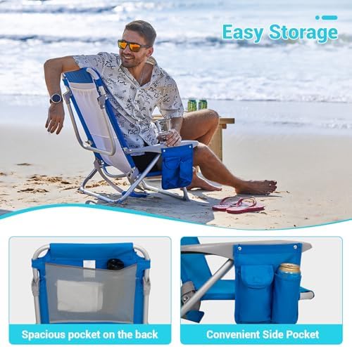#WEJOY Beach Chairs for Adults,Reclining Adjustable 4 Position for Outdoor