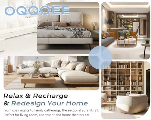 145" Oversized Modular Sectional Sofa U-Shaped Corner Cloud Couch with O...