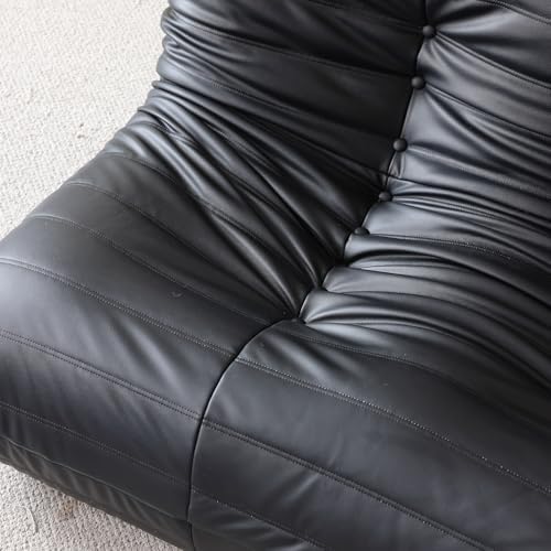 Comfy Lazy Floor Sofa Couch,Soft Armless Chair,Faux Leather Lounge Chair,Corn...