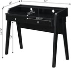 Convenience Concepts Newport Deluxe 2 Drawer Desk with Shelf, Black