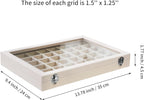 Stratalife Jewelry Organizer, Velvet Earring Storage Box, 13.78"x9.4" | 48 Grid Stackable Jewelry Tray with Clear Lid, Velvet Jewelry Box for Drawer, Necklace Trinket Display Organizer, Beige