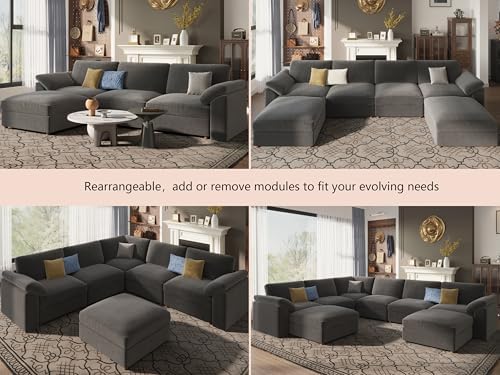 EASE MOOSE Oversized Sectional Modular Sofa,Extra Large L Shaped Couch Wide D...